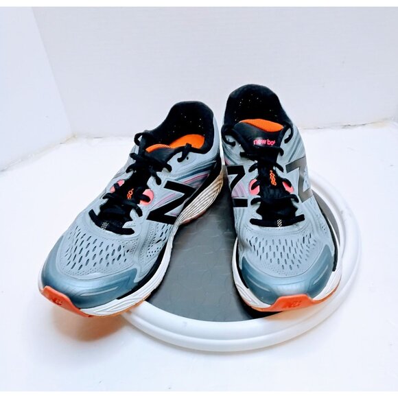New Balance 860 V8 Mens Running Shoes Size 11.5 Gray & Black Mesh With Orange Ac - Picture 2 of 6
